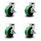 Service Caster 8 Inch Heavy Duty Green Poly on Cast Iron Caster Brakes 2 Swivel Locks, 4PK SCC-KP92S830-PUR-GB-SLB-BSL-2-SLB-2 - alternate 1
